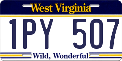 WV license plate 1PY507