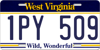 WV license plate 1PY509
