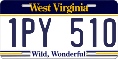 WV license plate 1PY510