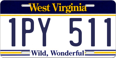 WV license plate 1PY511