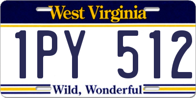 WV license plate 1PY512
