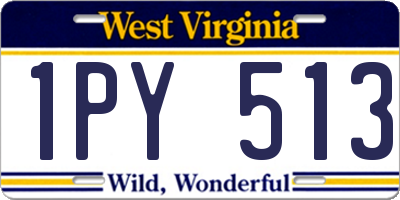 WV license plate 1PY513