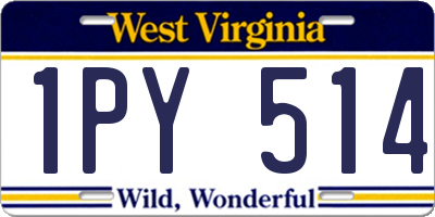 WV license plate 1PY514