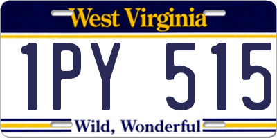 WV license plate 1PY515
