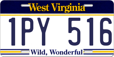 WV license plate 1PY516