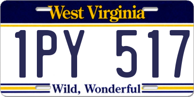 WV license plate 1PY517