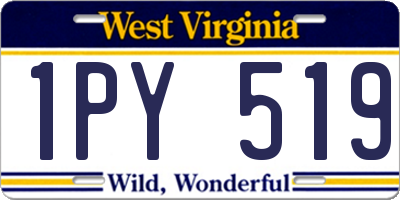 WV license plate 1PY519