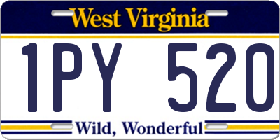 WV license plate 1PY520