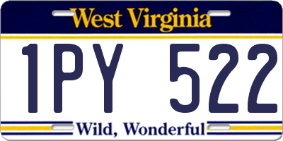 WV license plate 1PY522