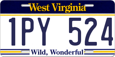 WV license plate 1PY524