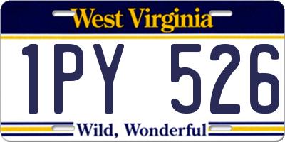 WV license plate 1PY526