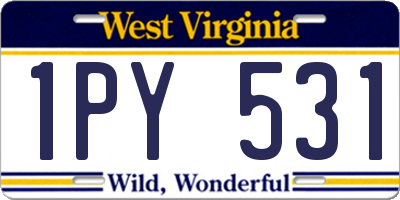 WV license plate 1PY531