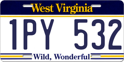 WV license plate 1PY532