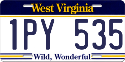 WV license plate 1PY535