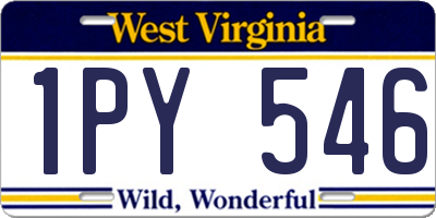 WV license plate 1PY546