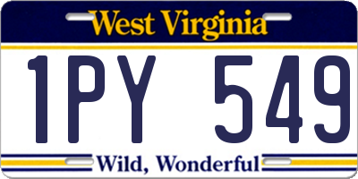 WV license plate 1PY549