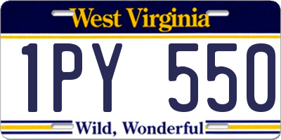 WV license plate 1PY550
