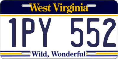 WV license plate 1PY552