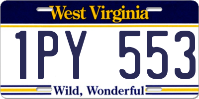 WV license plate 1PY553