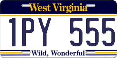 WV license plate 1PY555