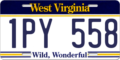WV license plate 1PY558