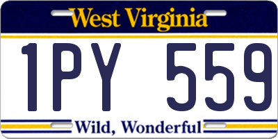 WV license plate 1PY559
