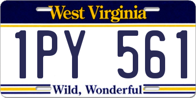 WV license plate 1PY561