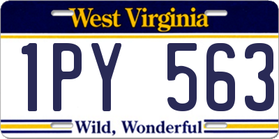 WV license plate 1PY563