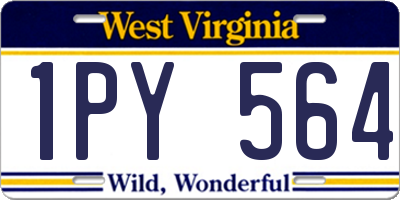 WV license plate 1PY564
