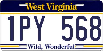 WV license plate 1PY568