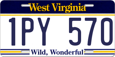 WV license plate 1PY570