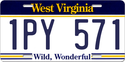 WV license plate 1PY571