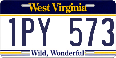 WV license plate 1PY573