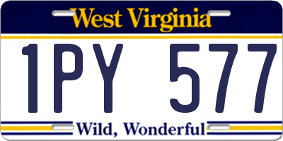 WV license plate 1PY577
