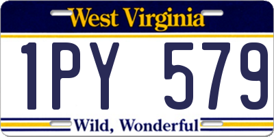 WV license plate 1PY579