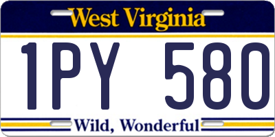WV license plate 1PY580