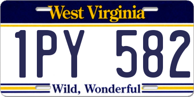 WV license plate 1PY582