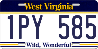 WV license plate 1PY585