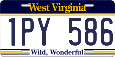 WV license plate 1PY586
