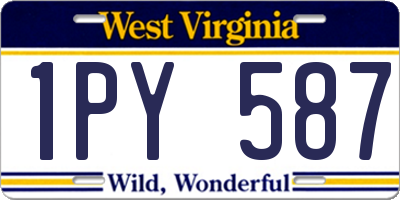 WV license plate 1PY587