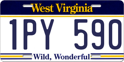 WV license plate 1PY590