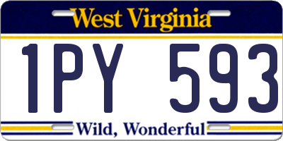 WV license plate 1PY593