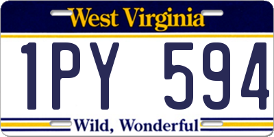 WV license plate 1PY594