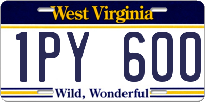 WV license plate 1PY600
