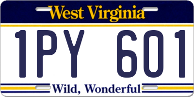 WV license plate 1PY601