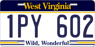 WV license plate 1PY602