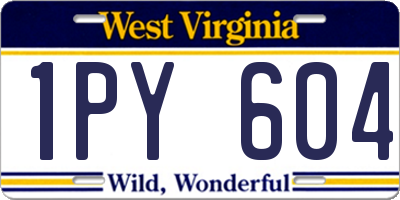 WV license plate 1PY604