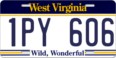 WV license plate 1PY606