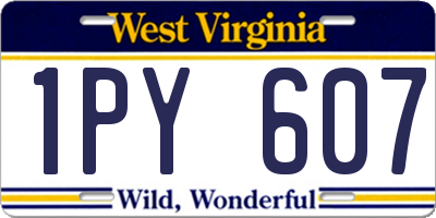 WV license plate 1PY607