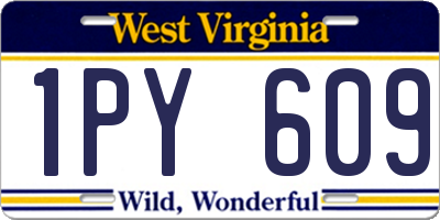 WV license plate 1PY609